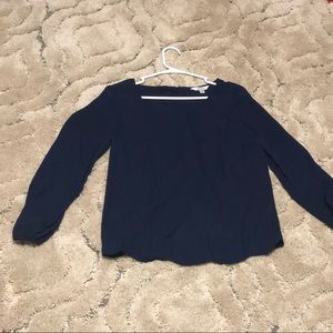 Navy see-through blouse